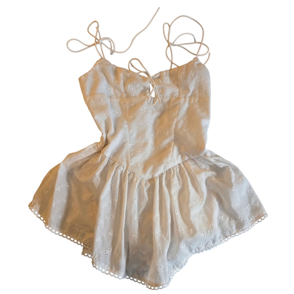 SHEIN Cream Lace Detail Dress
